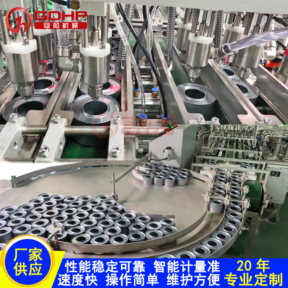 高速馬口鐵罐灌裝壓塞貼標(biāo)裝箱機(jī)生產(chǎn)線-8